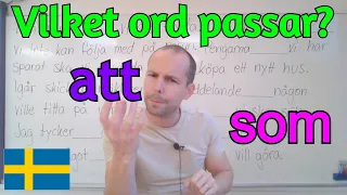 Att eller som, vilken ska jag välja? (övning) SFI