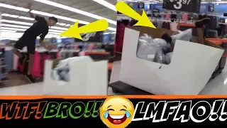 HE ALMOST BROKE HIS NECK!!*MUST WATCH* ANTAGONIZING WALMART!