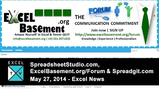 Spreadsheet Studio - Excel Basement Forum - Spreadgit - Excel News 2014-05-29