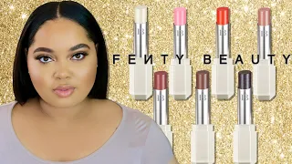 Fenty Beauty Slip Shine Sheer Shiny Lipstick Review + Demo