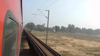 Howrah Rajdhani cautionly passes over the 300 ft long Disastrous Rafiganj Bridge.