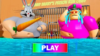 WATER NIGHTMARE MODE! BUGS BUNNY BARRY'S PRISON RUN! Scary OBBY Walkthrough FULL GAME #roblox #obby