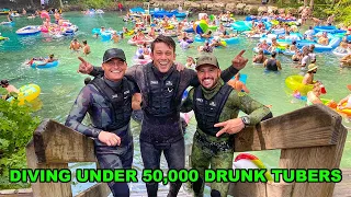 Diving For Treasure Under 50,000 DRUNK Tubers!! (FAMOUS PARTY SPOT)