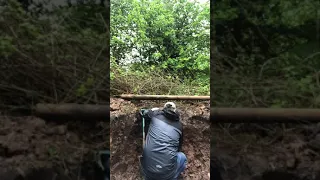 Digging an underground shelter foxhole trench part two