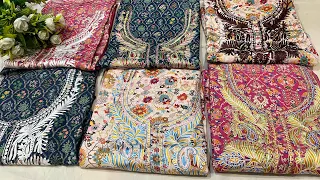 Kashmiri summer suits. Modal silk/Muslin silk embroidery. WhatsApp: +91-7051012285