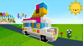 Minecraft Tutorial: How To Make A Ice Cream Truck "2019 City Build Tutorial"