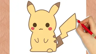 Como Dibujar Pikachu Kawaii Muy Fácil - Pokemon