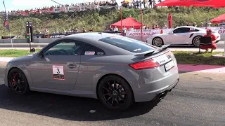 Audi TT RS vs Porsche 911 Turbo S vs Audi TT RS - Drag Race