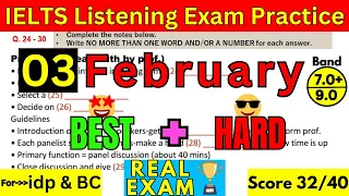 03 FEBRUARY 2024 IELTS Listening Practice Test With Answers | IELTS Exam Prediction | IDP & BC