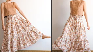 DIY tiered skirt | linen skirt