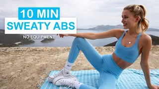 10 MIN SWEATY ABS | No Equipment | Claire Schenk