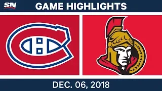 NHL Highlights | Canadiens vs. Senators - Dec 6, 2018