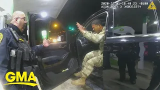 Police officers pepper spray Army officer during traffic stop