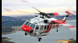 Cal Fire Sikorsky S70i Fire Hawk! Walk around take off and landing