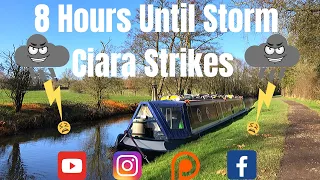 E53.Storm Ciara Halts our Narrowboat Cruising on The Stratford-upon-Avon Canal. Narrowboat living