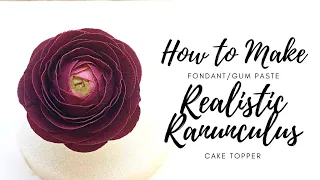 How To Make Beautiful and Realistic Ranunculus Flower out of Fondant/Gum Paste