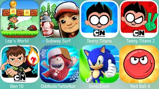 Ben 10,Mario Run,Teeny Titans 2,Teeny Titans,Sipder-Man,Game Frenzy,Subway Surf,Oddbods Turbo Run