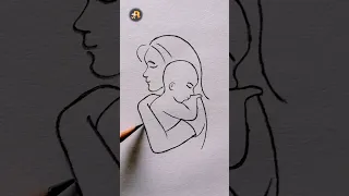 Mother with baby son drawing 💗👑 #ytshorts