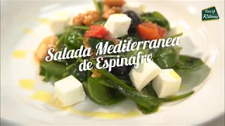 RECEITA PARA SALADA MEDITERRÂNEA DE ESPINAFRE COM AZEITE EXTRA VIRGEM RAHMA