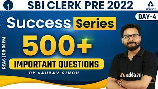 SBI CLERK PRE 2022 | SUCCESS SERIES | 500+ Important Questions #4 | Reasoning By Saurav Singh