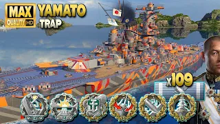 Battleship Yamato: Down to 16sec reload on map Trap - World of Warships