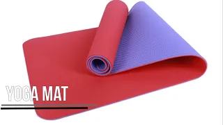 TPE yoga mat two-color 10MM fitness mat dance exercise mat thickening and widening