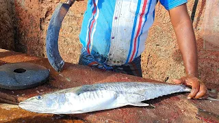 Huge Spanish Mackerel Fish Cutting Skills | Seer Fish Cutting