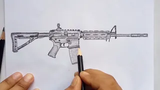 Amazing !! Drawing M4 Carbine rifle