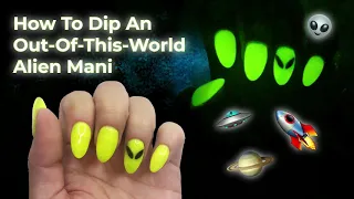 Neon Glow in the Dark Halloween Alien Nails