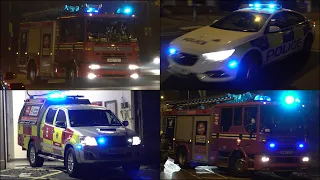 GUY FAWKES FIRE NIGHT! - Multiple Fire Engines, Police Cars and Ambulances responding