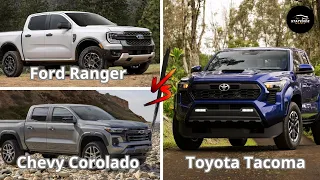 2024 Toyota Tacoma vs. Ford Ranger vs. Chevrolet Colorado: How They Compare