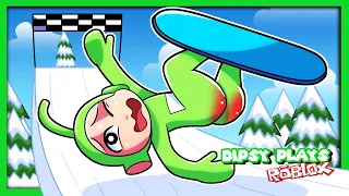 🌈 Becoming The Fastest In Roblox Snowboard [FUNNY OBBY] | Dipsy Plays Roblox Snowboard Obby