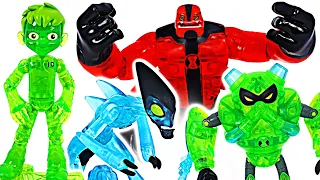 Ben 10 Alien Worlds Glitch Ben, Overflow, XLR8, Four Arms! Transform! | DuDuPopTOY