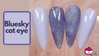 Bluesky cat eye gel polish and design | Swatching | Nail art