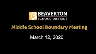 Middle School Boundary Adjustment Advisory Committee Meeting