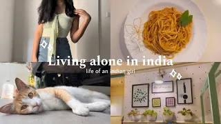 living alone in india | life of indian girl | aesthetic vlog ☁️🍃 | a day in my life | slice of life