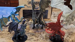 D&D minis Pathfinder Battles Adult Red and Black Dragons