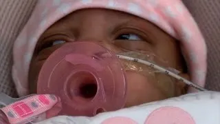 "She is feisty": Tiny preemie goes home