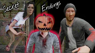 All Secret Endings With Pumpkin Maniac In Metel Horror Escape