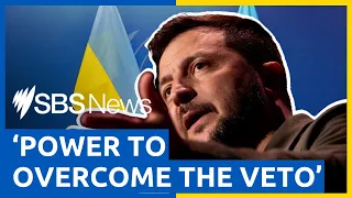 Zelenskyy calls on UN to strip Russia of veto power | SBS News