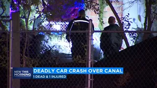 Car goes airborne and lands in backyard of Central Fresno home, 1 man killed and 1 hospitalized