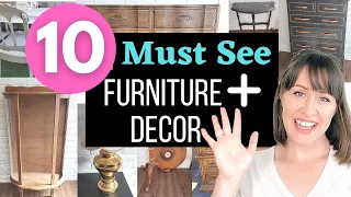 10 Furniture & Decor Flips Full of High End, Cottage-core, Farmhouse and other decor styles