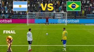 Argentina 🆚 Brazil - Final FIFA World Cup 2026 | Penalty Shootout | Messi 🆚 Neymar | PES Gameplay