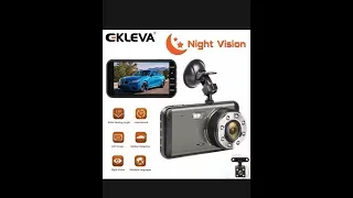 EKLEVA Dual Dash Cam HD Front And Rear Night Vision Car Camera 4inch FEATURES AND REVIEW