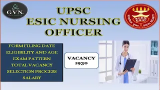 ESIC NURSING OFFICER RECRUITMENT 2024