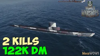 World of WarShips | Balao | 2 KILLS | 122K Damage - Replay Gameplay 4K 60 fps