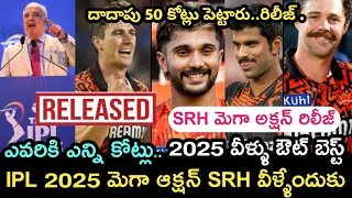 IPL 2025  mega auction sunrisers Hyderabad team release and retain players analysis | Kiran fact |