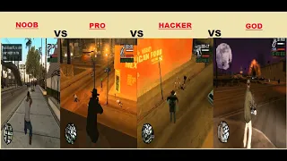 NOOB vs PRO vs HACKER vs GOD :- Using Weapons : GTA San Andreas