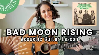 Bad Moon Rising - CCR [Acoustic Guitar Lesson Tutorial for Beginners]