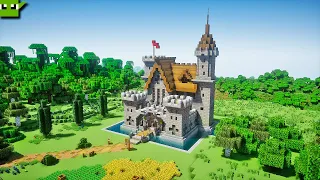 How to Build a Small CASTLE in Minecraft [EASY 5x5 System]